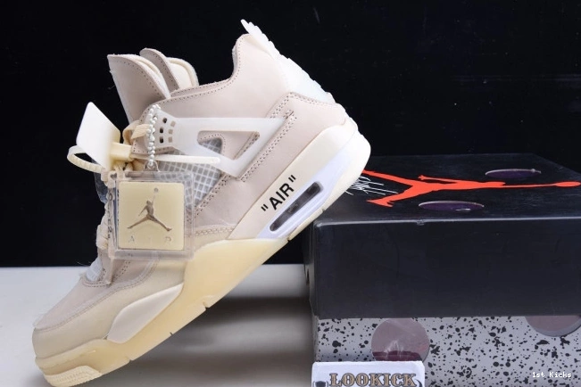 1st Kicks Shoes CV9388-100 x Off-White 4 Sail Jordan Air 0721